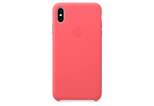 Чехол Apple Leather Case для iPhone XS Max, «розовый пион»