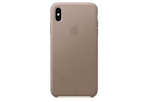 Чехол Apple Leather Case для iPhone XS Max, платиново-серый