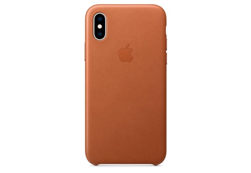 Чехол Apple Leather Case для iPhone XS, золотисто-коричневый