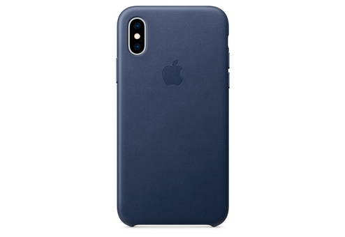 Чехол Apple Leather Case для iPhone XS, тёмно-синий