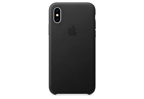 Чехол Apple Leather Case для iPhone XS, чёрный