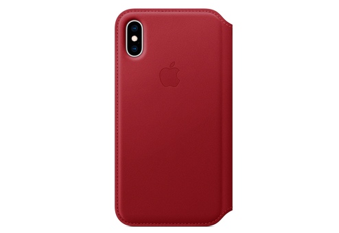 Чехол Apple Leather Folio для iPhone XS, (PRODUCT)RED