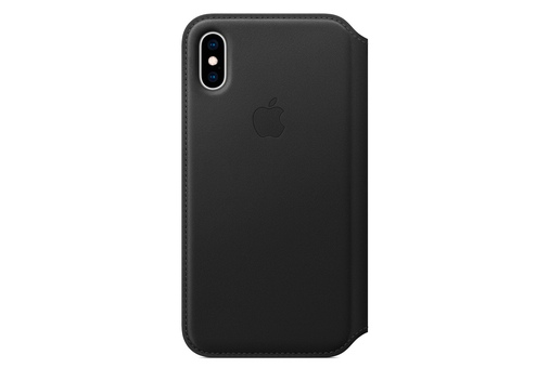 Чехол Apple Leather Folio для iPhone XS, чёрный